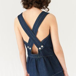 Anthropologie Blue Denim Cross-Back Top